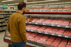 vlees in supermarkt