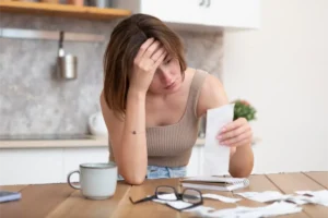 vrouw rekening factuur facturen