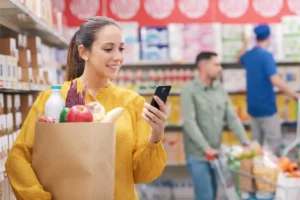 shopping app smartphone winkelen supermarkt