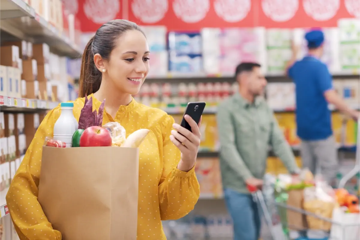 shopping app smartphone winkelen supermarkt